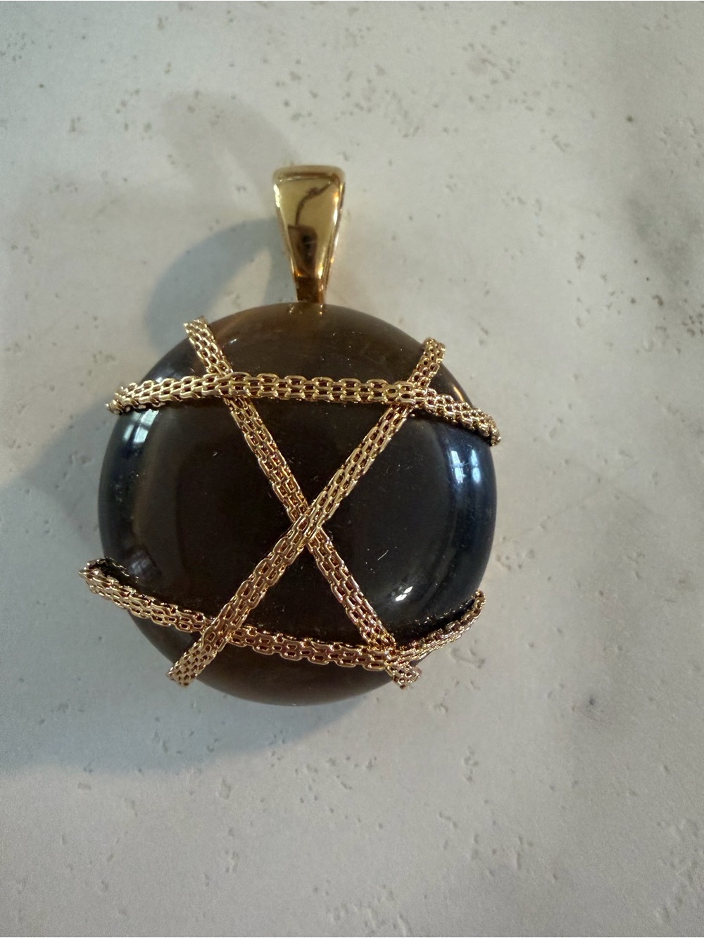 Vintage Roman RMN tigers eye pendant - Women Jewelry